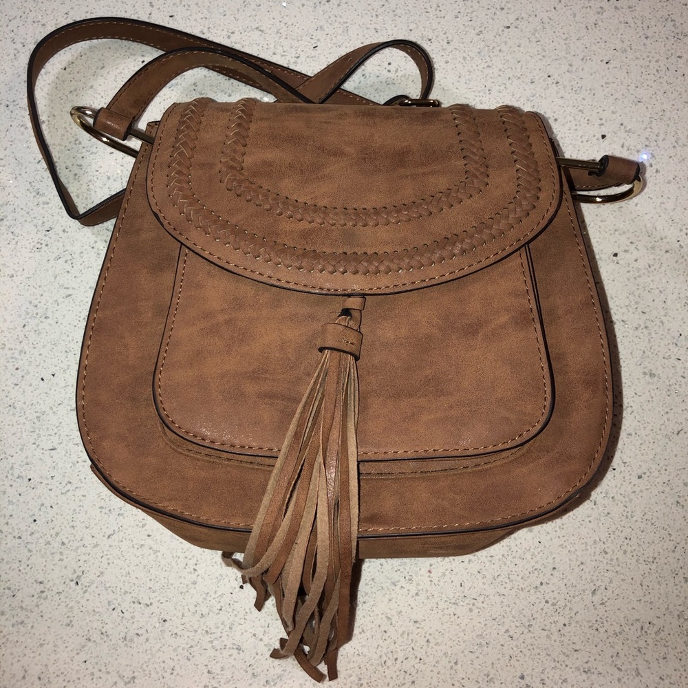 Brown crossed body purse
